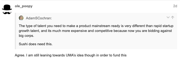 UMA的期权方案能否解决Sushi社区与VC间的分歧？
