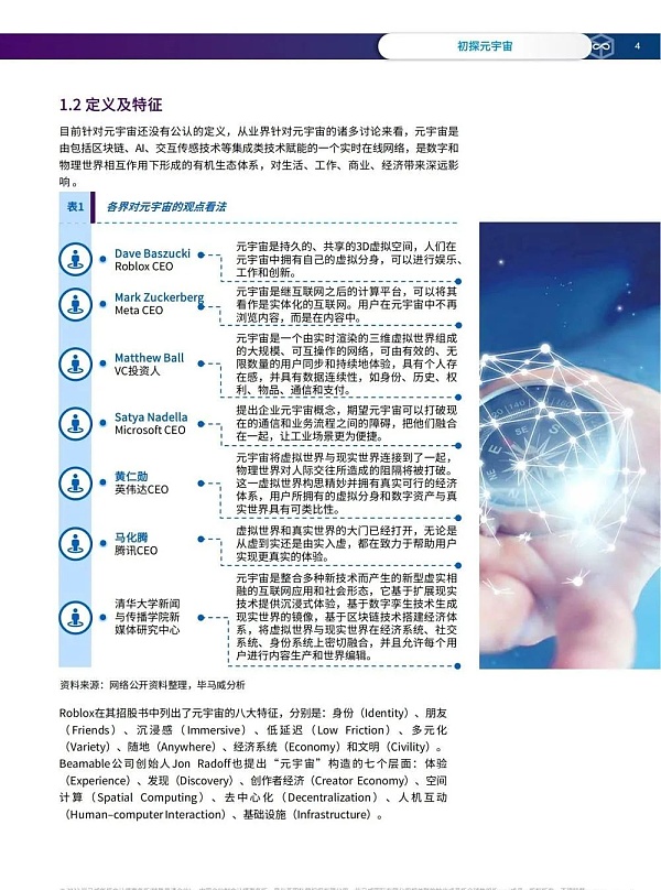 元宇宙概念、技术核心、应用场景